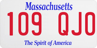 MA license plate 109QJ0