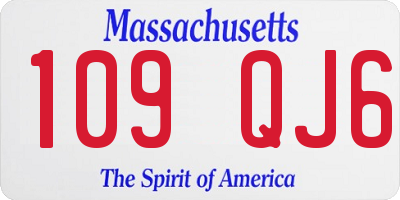 MA license plate 109QJ6