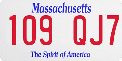 MA license plate 109QJ7