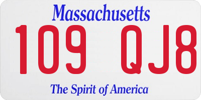 MA license plate 109QJ8