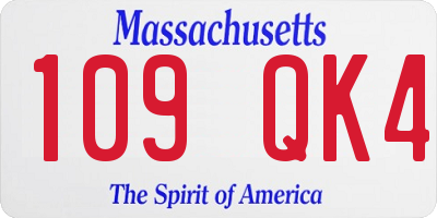 MA license plate 109QK4