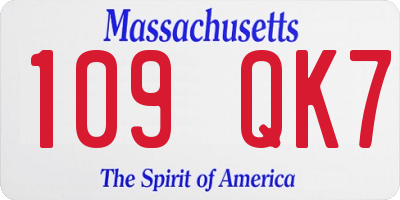 MA license plate 109QK7