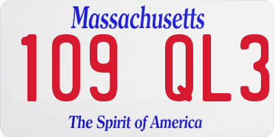 MA license plate 109QL3