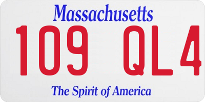MA license plate 109QL4