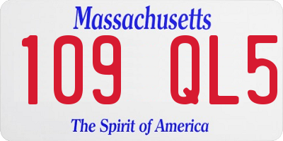 MA license plate 109QL5