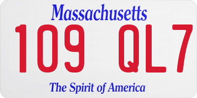 MA license plate 109QL7