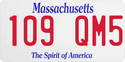MA license plate 109QM5