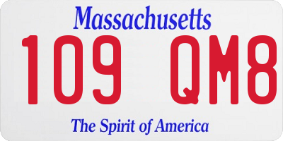 MA license plate 109QM8