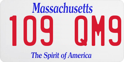 MA license plate 109QM9
