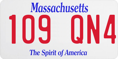 MA license plate 109QN4