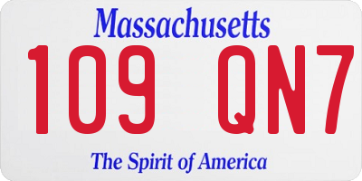 MA license plate 109QN7
