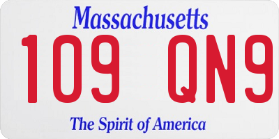 MA license plate 109QN9