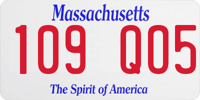 MA license plate 109QO5