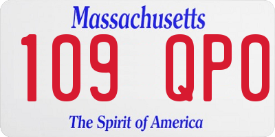 MA license plate 109QP0