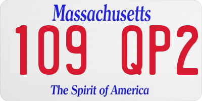 MA license plate 109QP2