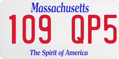 MA license plate 109QP5