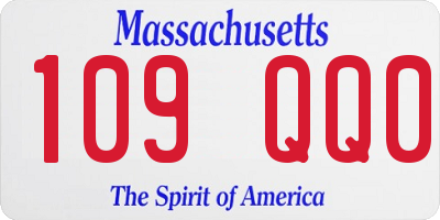 MA license plate 109QQ0