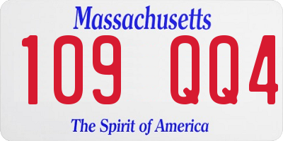 MA license plate 109QQ4