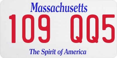 MA license plate 109QQ5