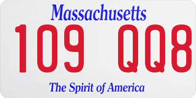 MA license plate 109QQ8