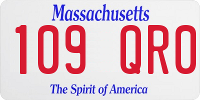 MA license plate 109QR0