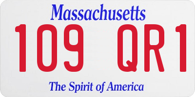 MA license plate 109QR1