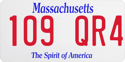 MA license plate 109QR4
