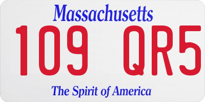 MA license plate 109QR5
