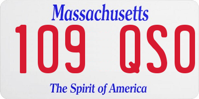 MA license plate 109QS0