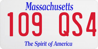 MA license plate 109QS4