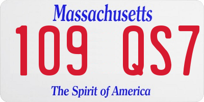 MA license plate 109QS7