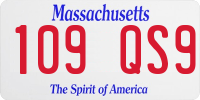 MA license plate 109QS9