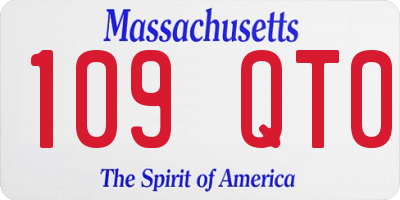 MA license plate 109QT0