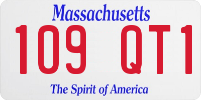 MA license plate 109QT1