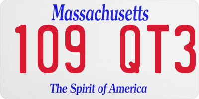 MA license plate 109QT3