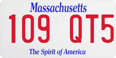 MA license plate 109QT5