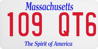 MA license plate 109QT6