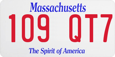 MA license plate 109QT7