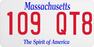MA license plate 109QT8