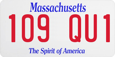 MA license plate 109QU1