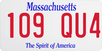 MA license plate 109QU4