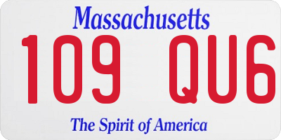 MA license plate 109QU6