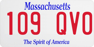MA license plate 109QV0