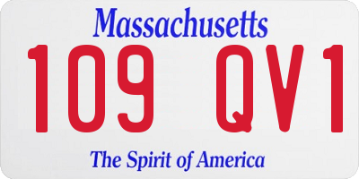 MA license plate 109QV1