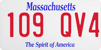 MA license plate 109QV4