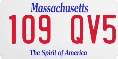 MA license plate 109QV5