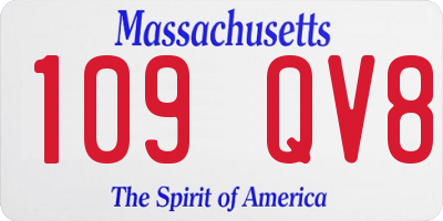 MA license plate 109QV8