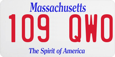 MA license plate 109QW0
