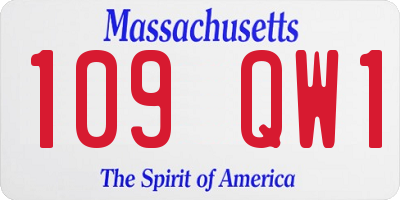 MA license plate 109QW1