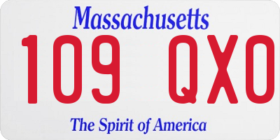 MA license plate 109QX0